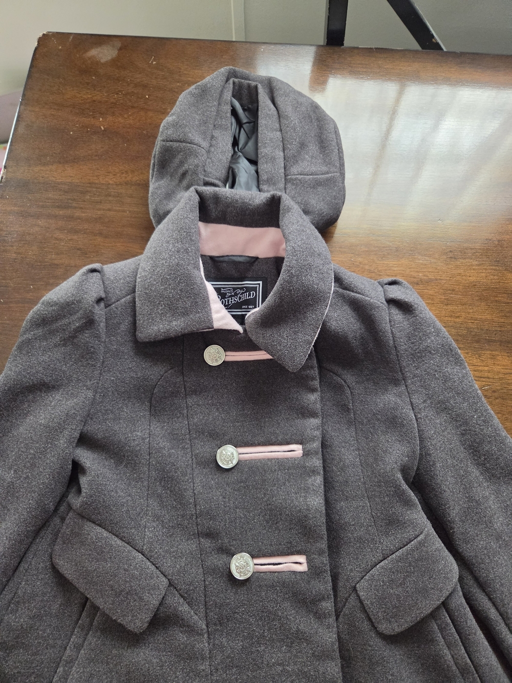 Rothschild Girls' Faux wool Bandmaster Military dress coat